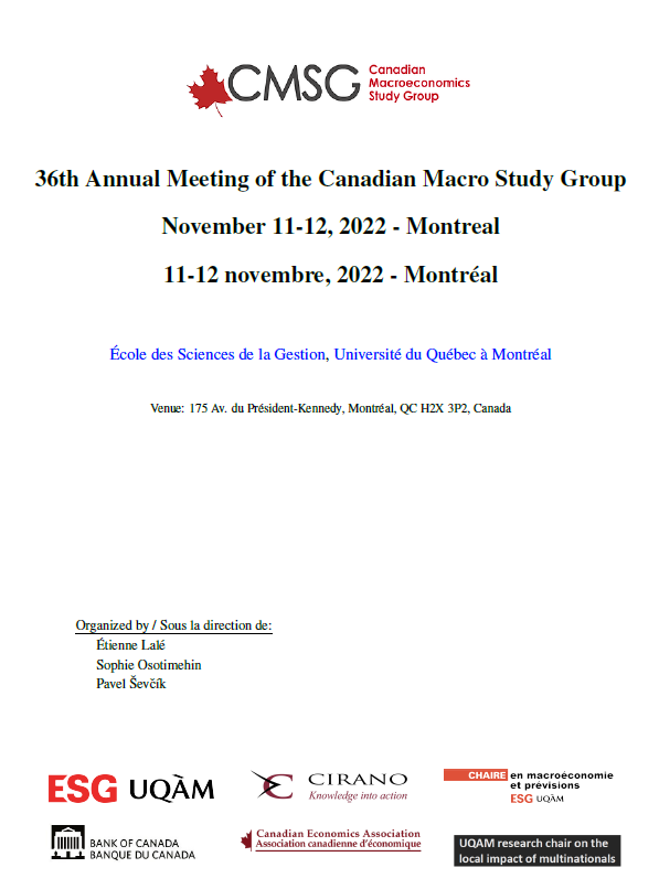 CIRANO Events 36th Annual Meeting of the Canadian Macro Study